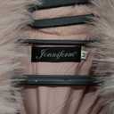 JENNIFERM, Women's Cropped Faux Fur Jacket Fashion Solid Color Lapel Warm Winter Coat Furry Outerwear, Medium Size, Pink Color