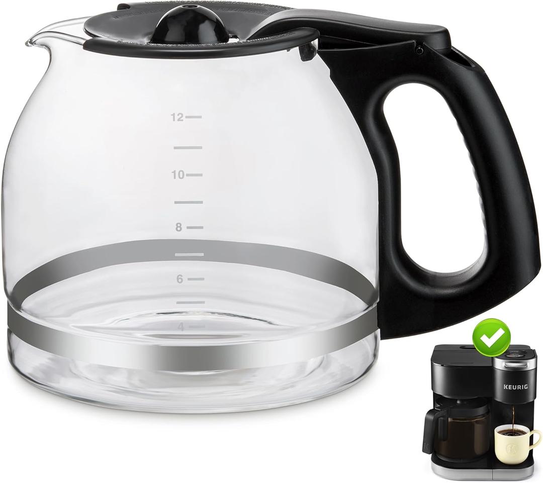 12-CUP Glass Replacement Coffee Carafe ONLY for KEURIG K-DUO Single Serve & Carafe Coffee Maker | NOT the K-Duo Essentials Model