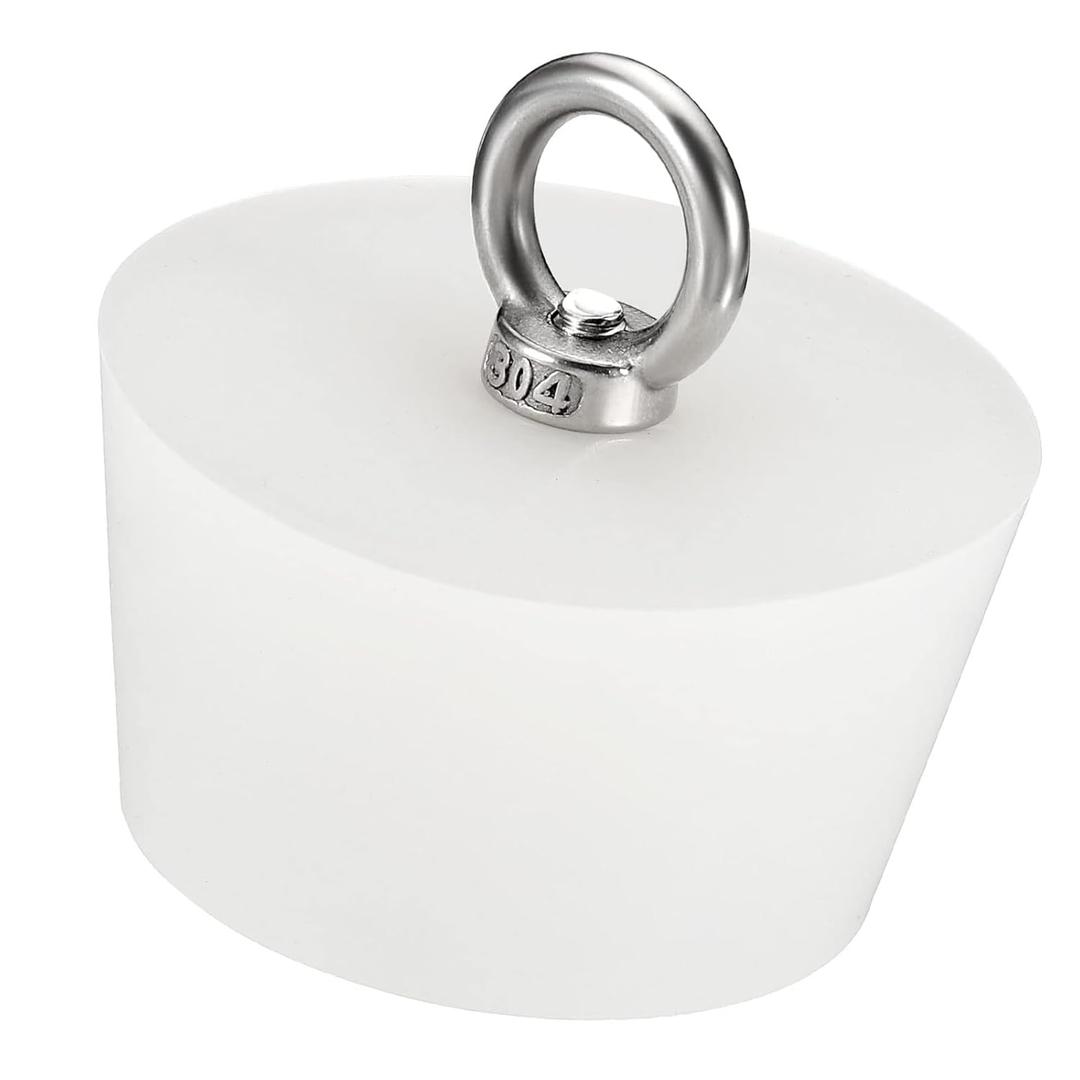 Solid Rubber Stopper,1 Pcs Stainless Steel Silicone Rubber Solid Plug Pipe Tank Bottle Sealing Plugs Tapered Bung 64-77mm Diameter Soft Flexible Lab Stoppers with Lifting Ring 14#