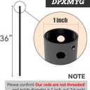 36 inch Ceiling Fan Downrod, 3 FT Black Downrod for Ceiling Fan, 1 inch Outside Diameter, Boom Suitable for a Wide Range of Fans (Black, Not Threaded)