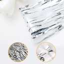 5 Pack Silver Foil Curtain Backdrop 3.2ft x 9.8ft Metallic Tinsel Foil Fringe Curtains Streamer Photo Booth Backdrop for Birthday Party Engagement Bachelorette Party Decorations (Silver)