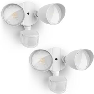 UME 2 Pack 32W 2500 Lumen LED Security Lights Motion Sensor Light Outdoor, 5000K Daylight, IP65 Waterproof, Dusk to Dawn, Motion Detector Flood Light for Garage, Yard, Porch-White