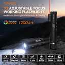 Y1 EDC Flashlight Rechargeable with White Light and Red Beam,1200 High Lumens Zoomable LED Flash Light, Hands-Free Magnetic Work Light & Pocket Clip and USB C, for Work,Outdoor, Maintenance