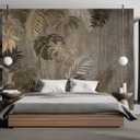 Cliouar-Turtle Backed Bamboo Plantain Leaf Plant Wall Mural Wallpaper for Bedroom Living Room 103" x 69" (Not Peel and Stick)