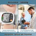 Wrist Blood Pressure Monitor for Home Use, Rechargeable Bp Machine Automatic Digital BP Monitor with Voice Broadcast, Large LCD Display, 299 Memory BP Cuff 5~7.7in, Black