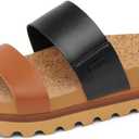 Reef Cushion Vista Hi Womens Platform Fashion Sandal, Arch Support, Ultra Soft Cushion Footbed, Black Duo, 9