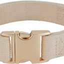Soft Dog Collar with Metal Buckle Adjustable Durable Comfort Cotton Corduroy Collars for Large Medium Small Dogs Velvet Dog Collars, White (Medium (Pack of 1), Beige)