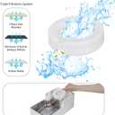 Dog Cat Water Dispenser: 8L White Upgraded Gravity Feeder with Stainless Steel Bowl - BPA-Free Large Capacity for Medium/Large Pets - Indoor & Outdoor Use