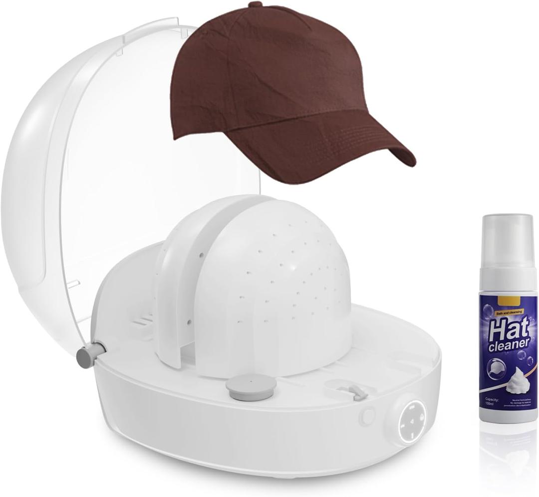 3-in-1 Hat Cleaning Shaping Machine, Automatic Steamer, Iron and Dryer for Baseball Caps, Buckets Hats - Restores Shape Freshness