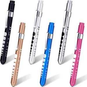 6 Pcs Penlight for Nurse LED Reusable Pen Light with Pupil Gauge Nurses Pin Light for Torch Medical Students Doctors Daily Use with Pocket Clip Nurse and Doctor Gifts(Elegant Colors)