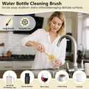 5 Pack Bamboo Dish Brush Set, Wooden Dish Brush with 14 Bottle Brush, Natural Kitchen Scrub Brush for Dishes Pots, Pans, Sinks, Woks, Vegetables