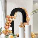 Peomeise 7.2FT Spandex Open Arch Backdrop CoverU-Shaped 2-Sided Backdrop CoverRound Top Chiara Stand Cover for Birthday Party Wedding Ceremony Baby Shower DecorationBlack