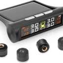 Tire Pressure Monitoring System,TPMS with Solar Charging&USB Charging,5Alarm Modes, Real Time Monitoring Pressure and Temperature, Auto& Color Display Screens,Suitable for 4 Wheeled Vehicles