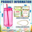 24 Pcs Water Bottle Bulk End of Year Student Gifts Plastic Water Bottles with Lid and Straw Bulk 12oz Graduation End of Year Student Gifts from Teacher Grad Summer Classroom Prize