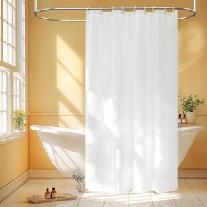 Waterproof Fabric Stall Shower Curtain Liner with 3 Large Magnets, 54 x 78 inch Long Cloth Shower Liner Washable, 54 W White Lightweigt Bathroom Shower Stall Curtain