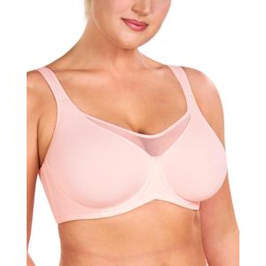 HSIA Minimizer Bras for Women Plus Size, Full Coverage Coolcomfort T Shirt Unlined Bra with Underwire for Heavy Breast (Pink)