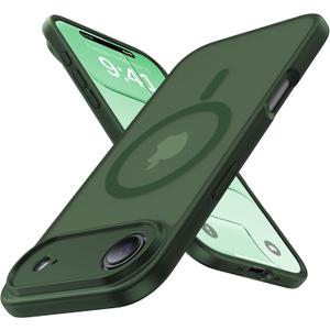 Magnetic Shockproof for iPhone 17 Air Case,Upgraded[Camera Protection][Compatible with Magsafe][Non-Slip][Mil-Grade Protection] Slim Translucent Matte Phone Case for iPhone 17 Air, Forest Green