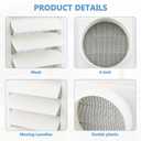 Cenipar 6" Louvered Vent Cover for External Wall Vent Cover Dryer Vent Cover with 4 Screws for Dryer Easy Installation(Plastic,White)
