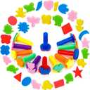 42Pcs Toddlers Kids Paint Sponges Including 30 Craft Sponge Shapes 12 EVA Sponge Stamper, Early Learning Finger Paint Sponge Brushes Foam Art Drawing Tools