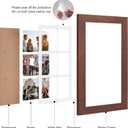 8x16 Picture Frame Display 3 opening Picture Frame 5x7 Collage,Multi Photo Frame with Mat,Plexiglass,Horizontal and Vertical Formats for Wall Decor,Walnut Wood Grain, 8x16 - (3 open5x7