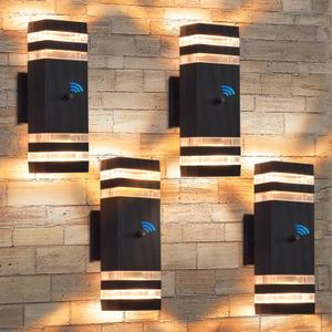 Dusk to Dawn Outdoor Wall Lights, Aluminum Exterior Wall Sconce Lighting, Up and Down Dusk to Dawn Outdoor Wall Sconce, Waterproof Outside Lights for House Porch Patio Garage Garden, 4 Pack
