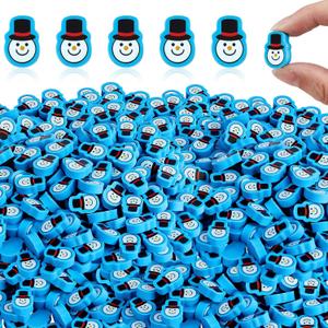 Syhood 200 Pcs Snowman Erasers Bulk Winter Mini Erasers Christmas for Kids Holiday Pencil Fun Stationery Party Favor Stocking Gift Filling Home School Classroom Reward Work Decoration
