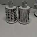 Cambom Rotary Cheese Grater Hand Crank Cheese Shredder for Fresh Cheese, Vegetable, Nuts,Non-slip Suction Base,Three Blades,White