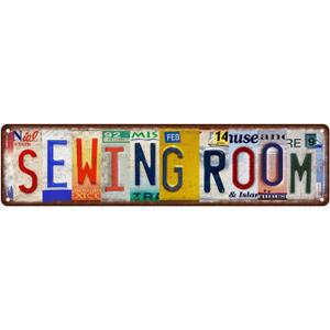 Vintage Sewing room Metal Tin Signs Street Signs Home Wall Decor 16 x 4 Inches
