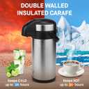 VONDIOR Airpot Coffee Dispenser with Pump - 169 Oz Insulated Stainless Steel Coffee Carafe - Thermal Beverage Dispenser - Coffee Urn for Hot/Cold Water, Party Chocolate Drinks