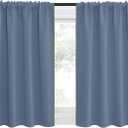 NICETOWN RV Blackout Curtains for Camper Windows, Short Blackout Curtains & Drapes, Thermal Insulated Blackout Curtain Panels for Kids Room, Play Room (Stone Blue, 29" Wide by 30" Long, 2 PCs)