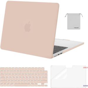 MOSISO Compatible with MacBook Air 13 inch Case M5 2026 M4 2025 M3 M2 2024-2022 A3449 A3240 A3113 A2681,Hard Shell&Keyboard Cover&Screen Film&Pouch for MacBook Air 13.6 inch Case, Camel