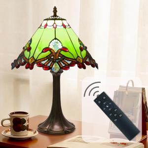 Tiffany Style Lamp,Green,Remote Brightness & Temp Control,12 Inch