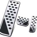 Steel Sport Footrest Dead Gas Brake Pedal Pad Cover Compatible with 2022-2025 Jeep Grand Cherokee L WL Accessories