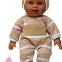 The New York Doll Collection 11 inch Soft Body Baby Doll in Gift Box - 11" Doll Toy for Kids, Boys, Girls and Toddlers - Baby Doll Pacifier Accessory Included (Beige Hispanic)
