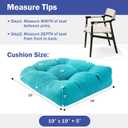 IPYNBAP Outdoor Chair Cushions Set of 4, Patio Chair Cushions with Ties, 19x19+5 Tufted Outdoor Seat Cushions, Waterproof Patio Furniture Cushions, Outdoor Dining Chair Pads, Teal