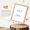 Picrit 8.5 by 11 Picture Frame Natural Wood Set of 2, Solid Wood and Black Backboard, Displays 6x8 with Mat or 8.5x11 Without Mat, Tabletop & Wall Mounted, Multi-Piece Wall Gallery Photo Frames for Home Decor, Oak Wood Grain