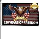 Probsin 250 Anniversary Flag 3x5 Ft Double Sided 3 Ply Eagle 250 Years of Freedom 1776-2026 250th Birthday Patriotic Signs Hanging Decor for Room House Welcome Photo Backdrop with Brass Grommets