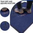 100pointONE Front Door Mat, Heavy Duty Indoor Outdoor Doormat, 72" x 48" Low Profile Outdoor Mats for Home Entrance, Stain and Fade Resistant Shoe Scraper Mat, Ideal for High Traffic Area, Blue
