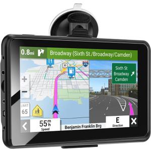 PRO GPS Navigator for Car,RV/Commercial Drivers Semi Truck,2025 16G 7" North America/EU Dual Map,Voice Turn Direction Guidance,Free Lifetime Map Update,Custom Truck Routing