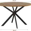 ChooChoo 47.2 Inch Round Dining Table for 4, Farmhouse Wood Kitchen Table, Round Dinner Table for Kitchen & Dining Room, Walnut, 47.2 inch diameter