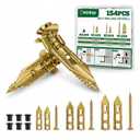 3 x 154Pcs Self Drilling Drywall Anchors with Screws Kit, 3 Sizes Metal Expansion Anchors for Drywall, Zinc Plated Sheetrock Wall Anchors No Drill for Pictures, Shelves, Mirrors, Hooks, Wall Decor