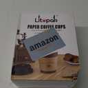 LITOPAK 100 Pack 10 oz Paper Coffee Cups with Lids, Sleeves, and Stirring Sticks for Coffee, Water, or Juice, Browm 10 Ounce Disposable Hot Paper Cups for Cafes, schools, offices, shops (Brown&10oz)