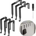 6 Pcs Adjustable Cubicle Wall Hooks Cubicle Hangers- Metal Universal Partition Hanger with Cross Screwdriver- Cubicle Accessories Over The Door Mirror Hook Fit 1.35 to 3.5 In Thick Wall Panels