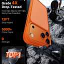 TORRAS Shockproof for iPhone 17 Pro Max Case with Camera Control Button, [12FT Military Grade Drop Protection] Enhanced Grip & Soft Touch Translucent 17 Pro Max Case with DIY Buttons, Neon Orange