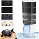 AquaMiracle Turtle Tank Filter 265GPH 4-Stage Super Quiet Low Water Level Filter for 30-60 Gallon Water, Waterfall Reptile Filter for Turtle Habitats & Terrariums
