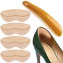 2 x Dr.Tucker+ Heel Grips for Womens Shoes, Heel Pads for Shoes Too Big, Inserts for Prevent Slipping and Rubbing Blister, Gel Heel Protectors (with Shoe Horn)