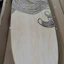 Creative Co-Op Coastal Decorative Surfboard Wall Dcor, Wave Design Overlaid On Natural Wood, Hangs Vertical or Horizontal