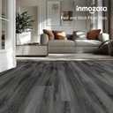 INMOZATA Peel and Stick Floor Tile Vinyl Flooring, Waterproof Vinyl Plank Flooring 36-Pack 54 Sq.Ft Wood Grain Self Adhesive Peel and Stick Flooring for Bedroom, Living Room, Kitchen, RV(Deep Gray)