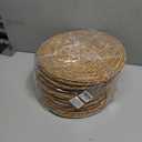 Aneco 24 Pack 12-Inch Round Woven Placemats Natural Hand-Woven Boho Rattan Wicker Bulrush Placemat Farmhouse Rustic Braided Table Mats for Dining & Kitchen Decor