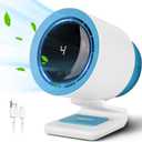 Small Desk Fan for Bedroom,Portable Fan with Air Purifier,Personal Fan with Four Different Emotions,4 Speed Adjustment,Cooling Fan for Home Office Bedroom(No Battery) (White)